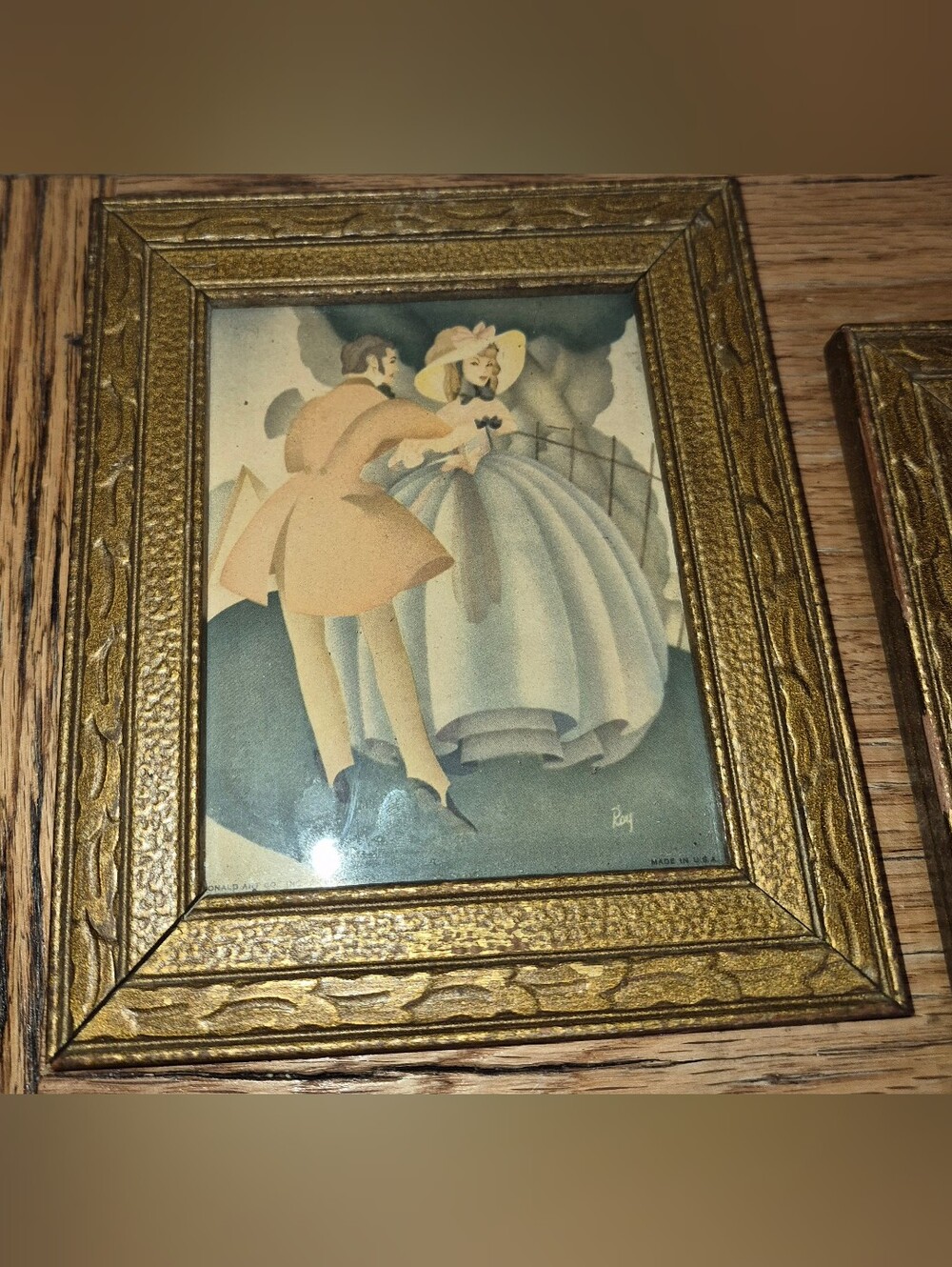 3 Framed Vintage 1940s lithographs by artist S. Colef - Picture 2 of 7